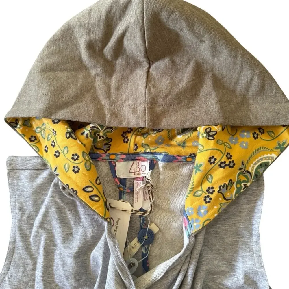 Matilda Jane 435 Hooded Vest Cardigan Once Upon A Time/Fork In The Road 10 NWT